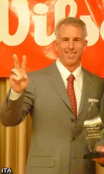 Peter Smith received his 2010 ITA Coach of the Year trophy.