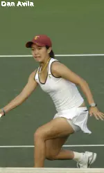 Freshman Danielle Lao won in doubles and singles today for the Trojans.