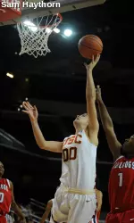 Christina Marinacci got her first career start today and had nine points and seven rebounds.