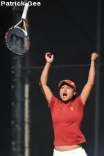 Alison Ramos celebrates USC's win over Stanford last season.