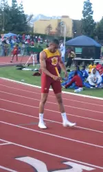 Bryshon Nellum just before his first race since March 1, 2008.
