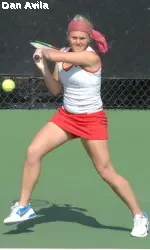 Sarah Fansler won in doubles and singles today.