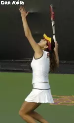 Valeria Pulido got a singles win for USC today at UCLA.