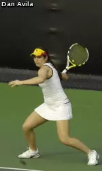 Cristala Andrews is advancing in Pac-10 Invitational singles action.