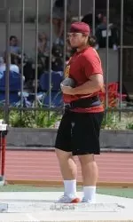 With spring football behind him, Abe Markowitz will be back throwing the shot for USC this weekend at the Occidental Invitational.
