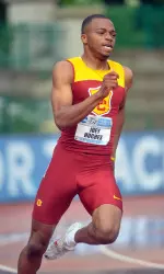 Sophomore Joey Hughes won his 400m dash heat today with a time of 45.15 to move into Friday's finals.  His time was a PR and the best time on the day.
