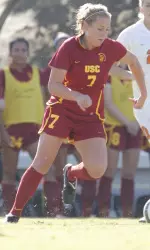 Carly Butcher had a couple powerful shots on goal today.