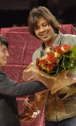 Cheryl Miller had her USC jersey retired and hung in Galen Center in 2006.