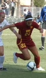 Courtney Garcia had a two-goal game for the Trojans today to help USC up to a six-game win streak.
