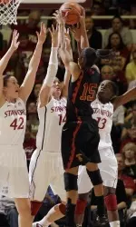 Breanna Gilbreath, 17 points, became the 22nd women's player to reach 1,000 career points for USC.