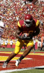 Southern California tight end Xavier Grimble (86) catches a touchdown pass from quarterback Matt Barkley.