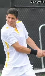 Emilio Gomez is on to the Round of 32 in singles and doubles on Friday in Malibu.
