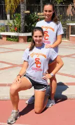 USC freshman Austin Lundin (front) and redshirt junior sister Jessica Lundin will be two of the Trojans' seven runners competing at Fullerton on Friday.