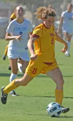 Elizabeth Eddy got a shot on goal against Stanford tonight.