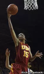 Briana Gilbreath is one block and one steal away from moving up in the USC record books.