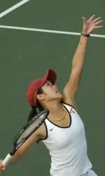 Danielle Lao got wins in doubles and singles today for the Trojans.