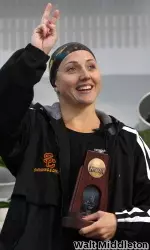 Lyndsay DePaul after taking third in the 100y fly at the 2011 NCAA Championships Friday.