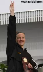 Katinka Hosszu after winning USC's first ever 200y fly title.