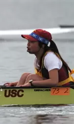 Co-Captain Dionne Licudine coxed USC's Varsity Eight to victory