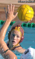 Kristen Dronberger hat a hat trick in her final game at McDonald's Swim Stadium.