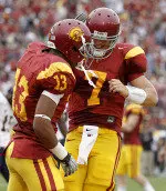 Matt Barkley with Robert Woods