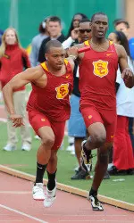 Junior Joey Hughes (l) and freshman Josh Mance both individually qualified for the men's 400m semifinals and as part of USC's 4x400m relay team which ranks fourth in the country.
