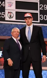 USC's Nikola Vucevic is shown here with NBA commissioner David Stern following his selection by Philadelphia with the 16th pick in the 2011 NBA Draft.