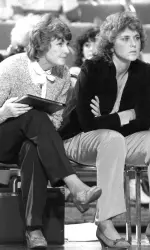 Jean Agee (left) was an assistant to Linda Sharp (right) for USC's two NCAA titles.