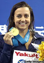 Rebecca Soni, after winning the gold medal in the 100m breast at the 2011 FINA World Championships.