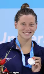 Haley Anderson, after winning silver in the 800m free at the 2011 World University Games.