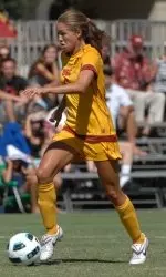 Haley Boysen got USC's first goal of the year with her header in the 17th minute.