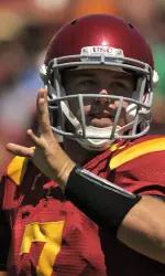 (AP) Matt Barkley who completed a school-record 34 passes for 304 yards, passes during the first half.