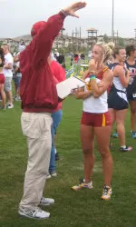 Head coach Tom Walsh and Shelby Buckley