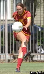 USC's best look today was a strong shot from Kristina Noriega that drilled the crossbar.
