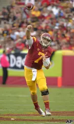 Matt Barkley drops back to pass.