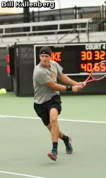 Emilio Gomez shocked the top seed with a straight-set win over Duke's Henrique Cunha.