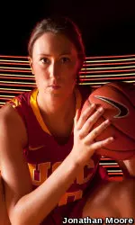Kate Oliver is a threat to opponents from every spot on the floor for the Trojans.