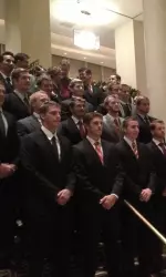 The Trojans clean up nice... but it's back to caps and chlorine tomorrow!