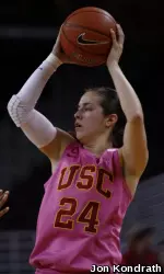 Ashley Corral drilled five 3-pointers and added five assists for USC today.