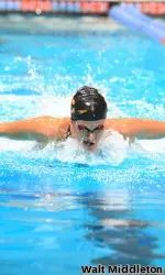 Sophomore Stina Gardell secured her second championship final appearance by finishing eighth in prelims in the 200y breast on Saturday at the 2012 NCAA Championships.