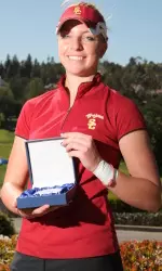 Sophia Popov secured her first win as a sophomore and the fourth of her Trojan career.