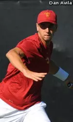 Roberto Quiroz got the first wins in doubles and singles today.