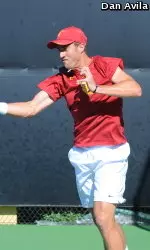 Senior Steve Johnson stomped his way to a doubles and a singles win today for his Trojans.
