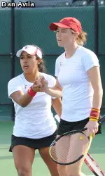 USC's Sabrina Santamaria and Kaitlyn Christian are loiking for another upset win tomorrow in the doubles final.