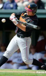 Senior Kevin Roundtree hit his first home run of the season Sunday.