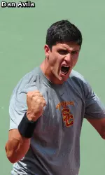 Emilio Gomez got a great win for USC from court four.