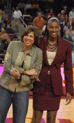 Women of Troy legends Cheryl Miller (left) and Lisa Leslie.
