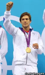 Trojan Clement Lefert won a gold medal Sunday as part of France's 400m freestyle relay.