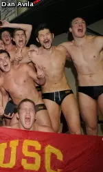 Shea Buckner (bottom) and Joel Dennerley (top right) were teammates for 2008 and 2009 NCAA titles at USC.