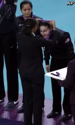 Nicole Davis had 13 digs in the gold medal match against Brazil.